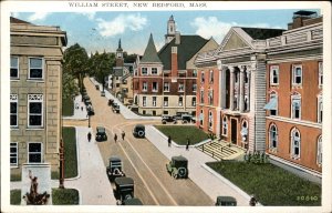 New Bedford Massachusetts William Street c1900-20s Vintage Postcard