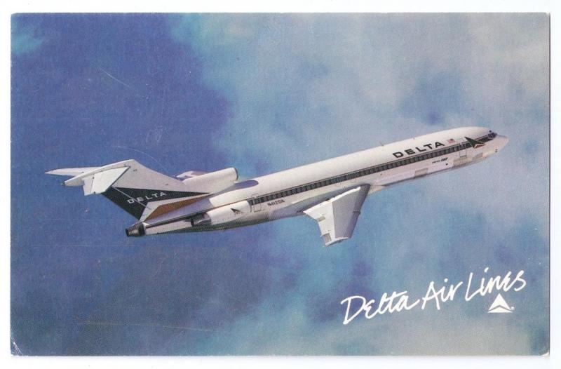 Delta Air Lines Boeing 727 Vintage Postcard