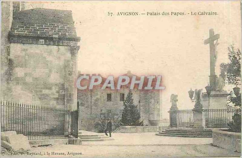 'Old Postcard Avignon Popes'' Palace Calvary'