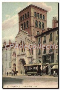 Old Postcard Grenoble La Cathedrale