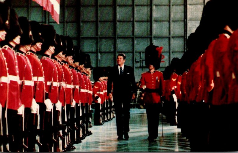 President Reagan At Uplands Air Force Base Reviewing The Honor Guard Ottawa C...