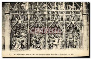 Old Postcard Amiens Cathedrale D Decapitation of St. John Bas Relief