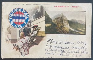 Mint USA Picture Postcard Pacific Mail SS Korea  Pali Honolulu