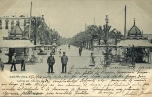 spain, BARCELONA, Paseo de Colon, Policemen (1904) Hauser y Menet 933 Postcard