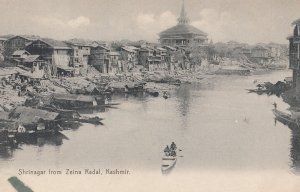 Shrinager From Zeina Kadal Kashmir Rowing Boat Indian Postcard