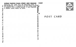 NEW ORLEANS, LA Louisiana CANAL STREET SCENE Stein's~Mac'e~White Bros Postcard