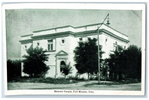 Fort Morgan Colorado CO Postcard Masonic Temple Building Exterior 1908 Vintage