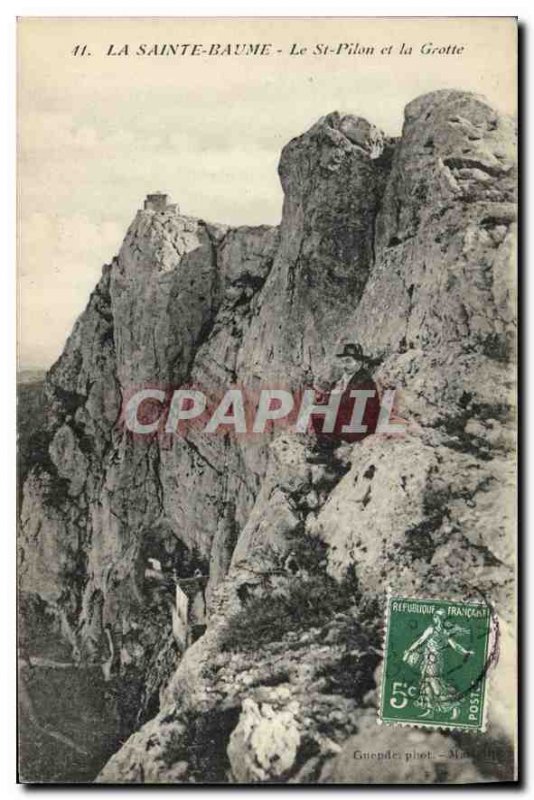 Old Postcard La Sainte Baume St Pilon and the Cave