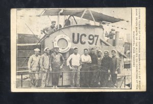 CHICAGO ILLINOIS MUNICIPAL PIER GERMAN SUBMARINE  WWI CAPTURE VINTAGE POSTCARD