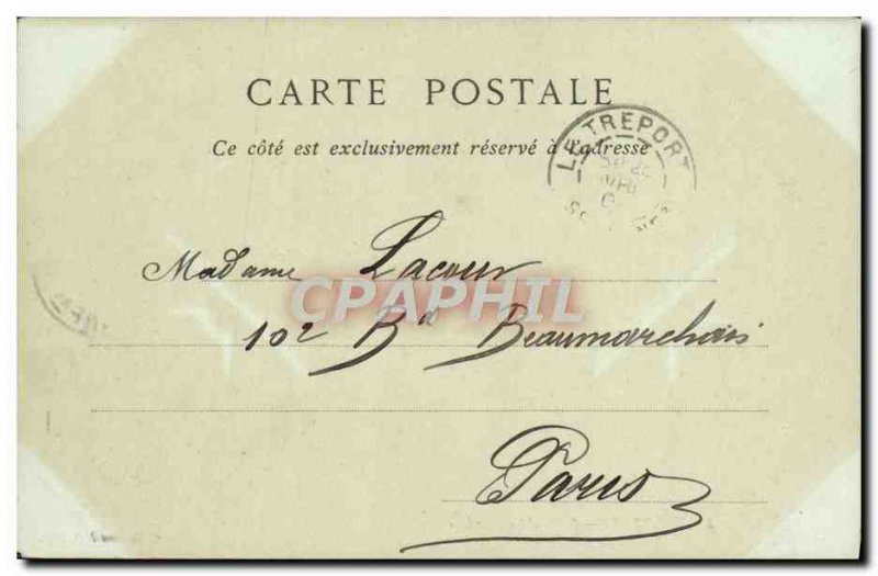 Old Postcard Treport Output Hardy Boat Lighthouse