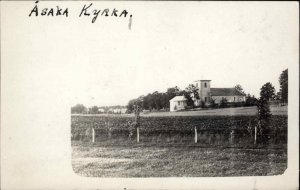 Asaka Sweden Kyrka Church c1920s Real Photo Postcard