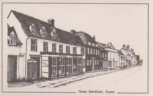 Great Bardfield Dunmow Post Office Essex Postcard