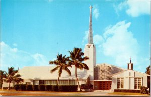 Church Building Sea Bal Harbour Miami Beach Florida FL Tropical Trees Postcard 