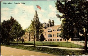 View of High School, Fostoria OH c1910 Vintage Postcard L67