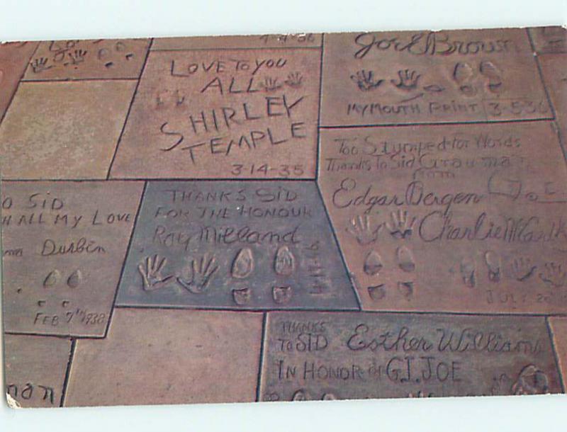 Pre1980 SHIRLEY TEMPLE IN SIDEWALK AT GRAUMAN'S Hollywood CA r8913