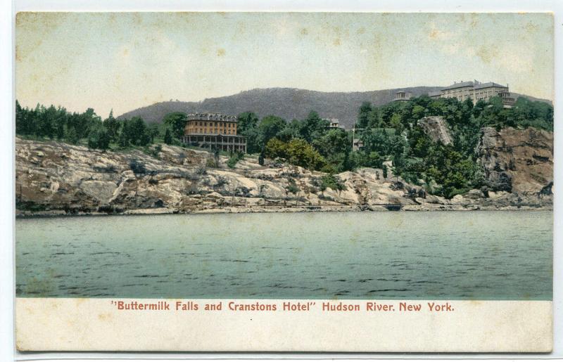 Buttermilk Falls Cranstons Hotel Hudson River New York 1907c postcard