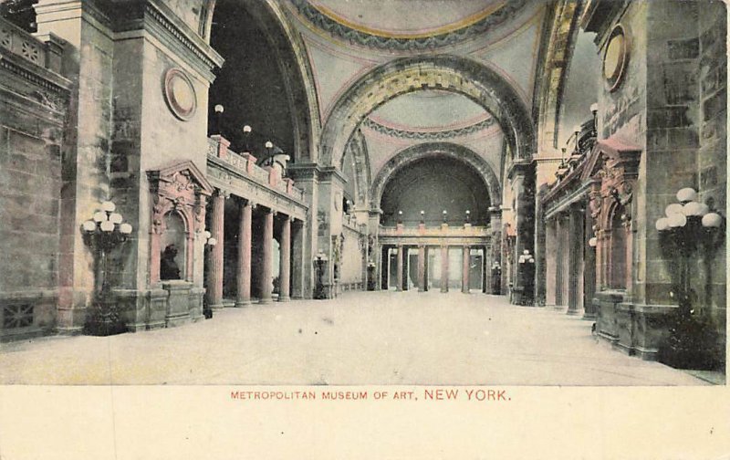 Metropolitan Museum Art Interior Hall Postcard NYC c1910 P173