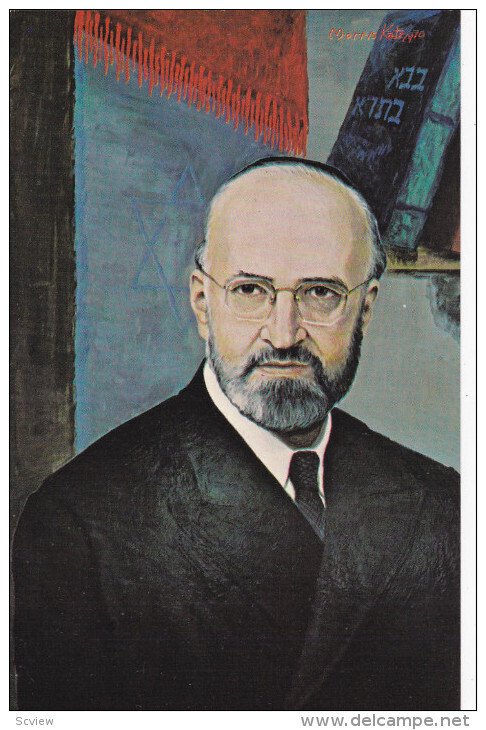 ARTIST Morris Katz, Jewish Theme Postcard; A Rabbi, 1970