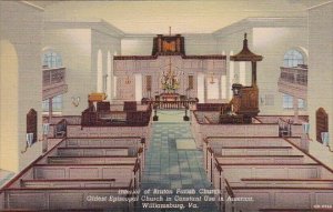 Interior Of Bruton Parish Church Oldest Episcopal Church In Constant Use in A...