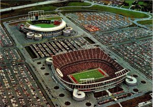 Kansas City, Missouri TRUMAN SPORTS COMPLEX Royals~Chiefs Stadiums 4X6 Postcard