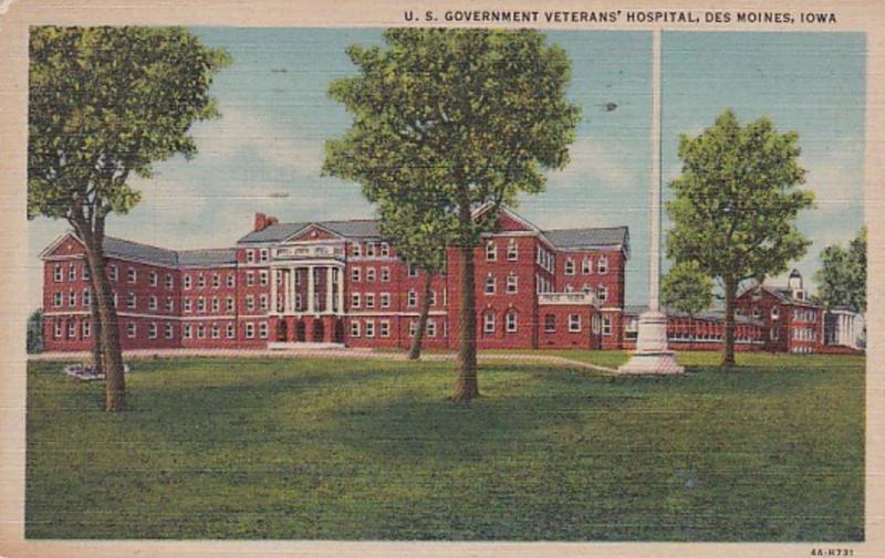 Iowa Des Moines U S Government Veterans' Hospital 1949 Curteich