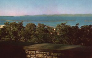 Vintage Postcard Lake Champlain Breakwater at Burlington Vermont from the Park