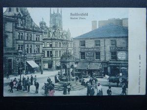 HUDDERSFIELD Market Place FREEMAN HARDY & WILLIS / WAVERLEY HOTEL c1904 Postcard