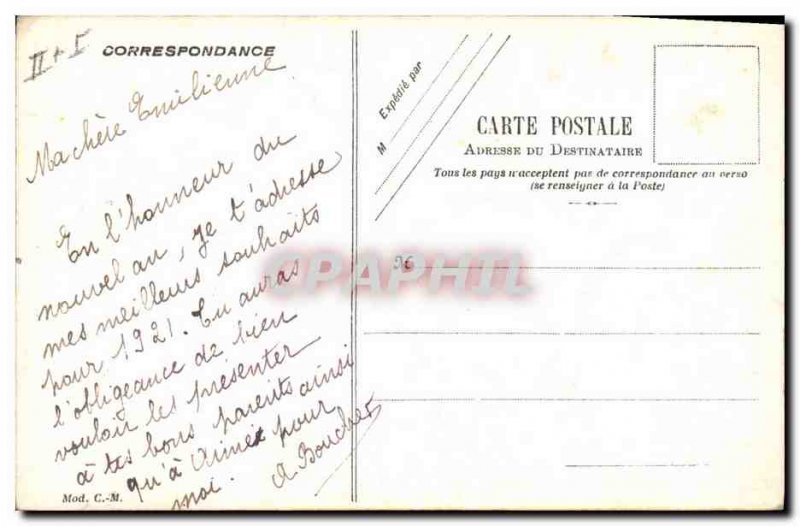 Old Postcard Fancy (drawing hand) Christmas Bell