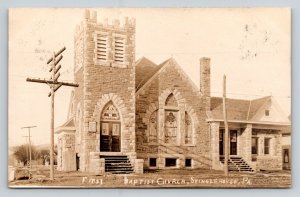 RPPC  1907  First Baptist Church  Shinglehouse  Pennsylvania   Postcard