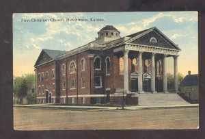 HUTCHINSON KANSAS FIRST CHRISTIAN CHURCH BUILDING 1911 VINTAGE POSTCARD