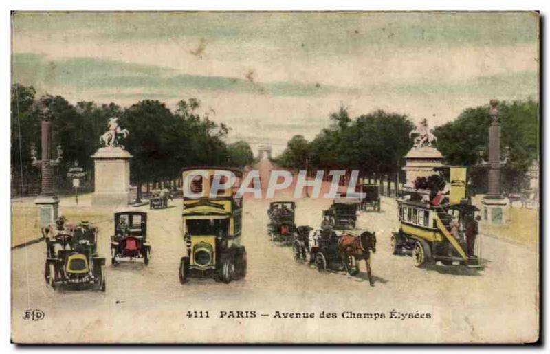 Old Postcard Paris Avenue Des Champs Elysees