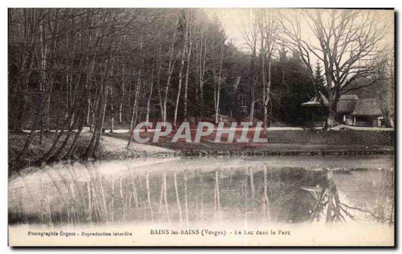 Old Postcard Bains Les Bains (Vorges) Lake in Pare