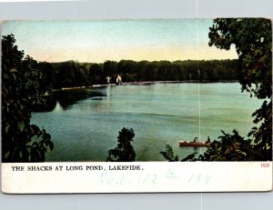 Shacks Long Pond Lakeside Antique Postcard UDB UNP WOB Note Germany  