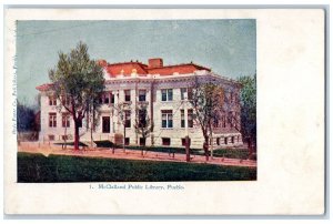 Pueblo Colorado Postcard McClelland Public Library Exterior 1908 Antique Vintage