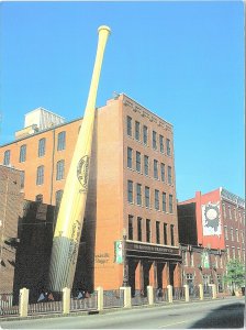 VINTAGE CONTINENTAL SIZE POSTCARD GIANT SLUGGER AT LOUISVILLE KY