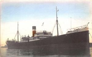 City of Madras Cargo Steam Ship Tinted Real Photo RPPC Postcard