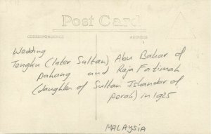 malaysia, Wedding Tenku Abu Bakar of Pahang & Raja Fatimah of Perak (1925) RPPC