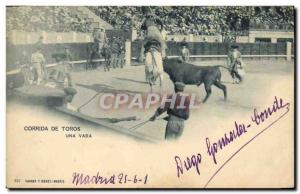 Old Postcard Corrida Bullfight Una Vara