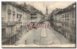 Old Postcard Plombieres les Bains Roman bath and rue Stanislas