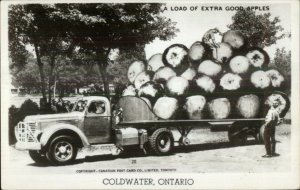 Coldwater ON Truck Giant Apples Exaggeration Fantasy Real Photo Postcard