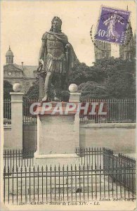 Old Postcard Caen Statue of Louis XIV