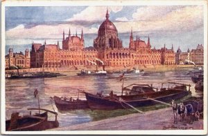 Hungary Budapest Orszaghaz Parliament Vintage Postcard C112