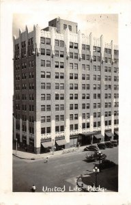 F43/ Salina Kansas RPPC Postcard c1930s United Life Building