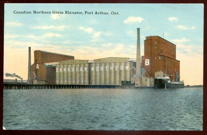 dc1248 - PORT ARTHUR Ontario Postcard 1920s Canadian Northern Grain Elevator