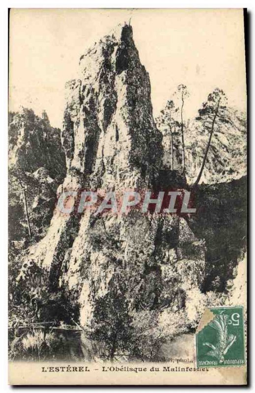 Postcard Old Esterel The Obelisk of Malinfernet