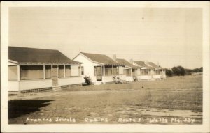 Wells ME Frances Jewel Cabins Route 1 Real Photo Postcard #1