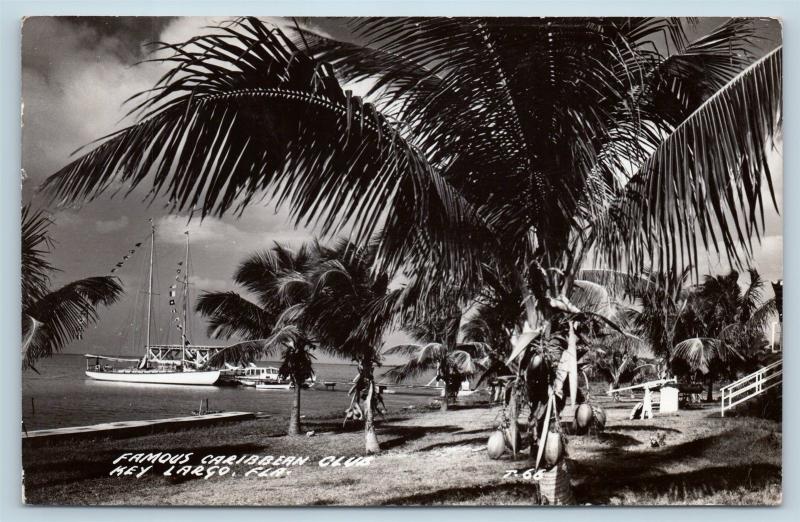 Postcard FL Key Largo Famous Caribbean Club c1940s RPPC Real Photo B07