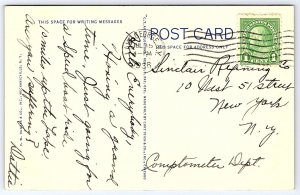 1936 Pergola Of West Looking Toward Village Lake George New York Posted Postcard