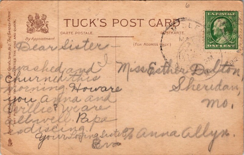 1907 E. Curtis Artwork Postcard Child with Fruit Vegetable Food Head