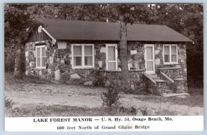 1940-50 RPPC OSAGE BEACH MO LAKE FOREST MANOR STONE COTTAGE*FRANK GRESS POSTCARD